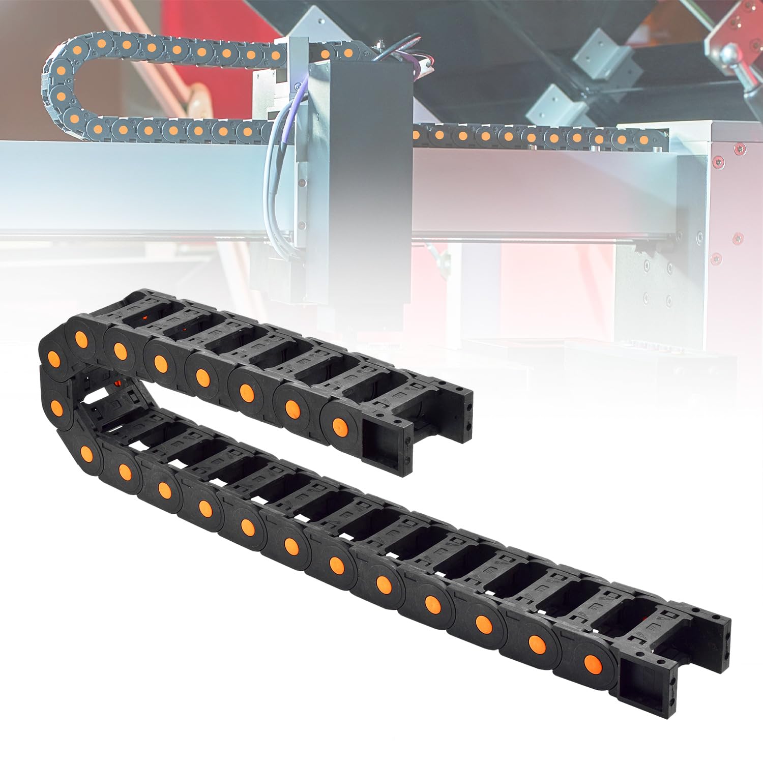 Cadena de arrastre para cables, tipo abierto, cadena de arrastre de alambre R125, 35 x 75 mm, longitud de 1000 mm, cadena de arrastre de cable para impresora 3D eléctrica CNC router maquinaria