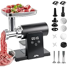 Electric Meat Grinder,Heavy Duty Stainless Steel Meat Mincer with 2 Blades,Hamburger Press, 3 Grinding Plates, Sausage Stuffer Tubes & Kubbe Kit for Home & Kitchen Using