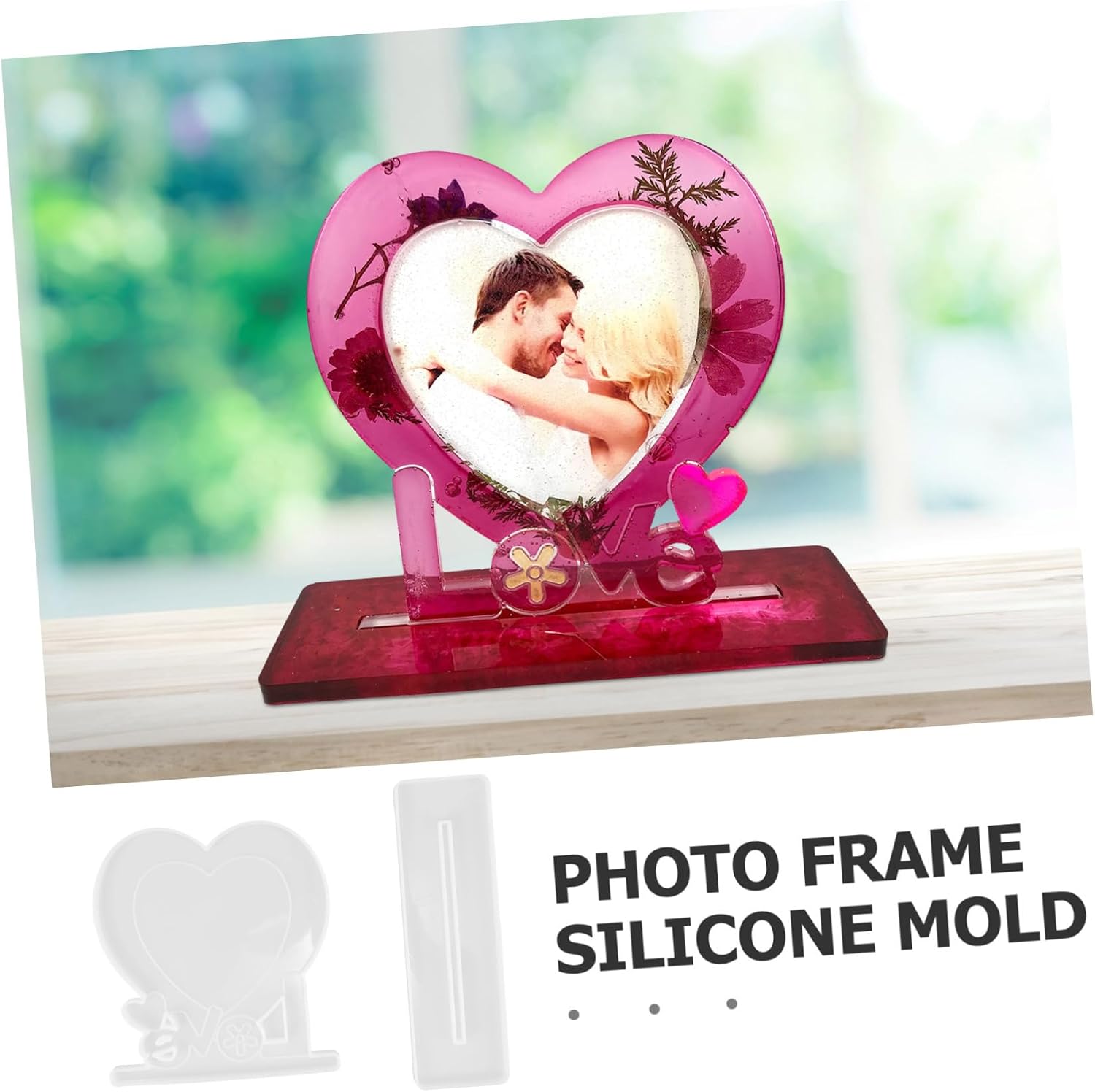 Gadpiparty 1set Love Photo Frame Silicone Mold Kit for Casting Heart-Shaped Picture Frame Molds for Crafting Unique Home Decor