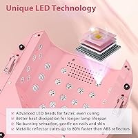 Vista 2 de Lámpara de uñas LED UV recargable inalámbrica de 126 W con gran espacio, mango y reposapiés, secador de uñas de gel de secado rápido con 4
