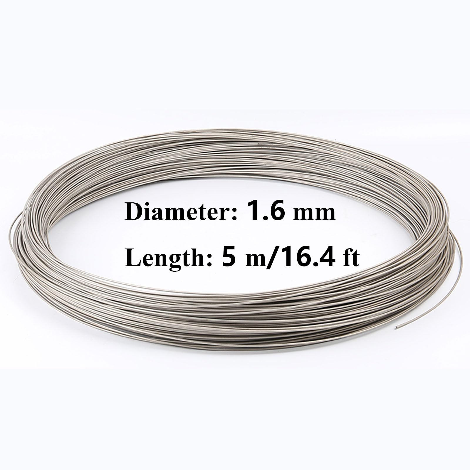 Titandraht, Titandraht TA2 Hochreiner Titandraht 1,2–2 mm Durchmesser, Länge 5 m for Galvanikgestelle, Schweißdraht, Durchmesser 1,6 mm(Size:Diameter 1.6mm)