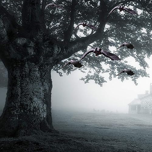 Miniatura 8 de BigOtters 12 murciélagos de Halloween, murciélagos de vampiro colgantes de goma para fiesta de Halloween, día de los inocentes, decoración de casa