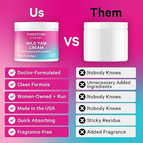 Miniatura 4 de Pink Stork Wild Yam Cream - Equilibrio hormonal, apoyo al ciclo menstrual, crema de progesterona natural para mujeres, soporte para el síndrome