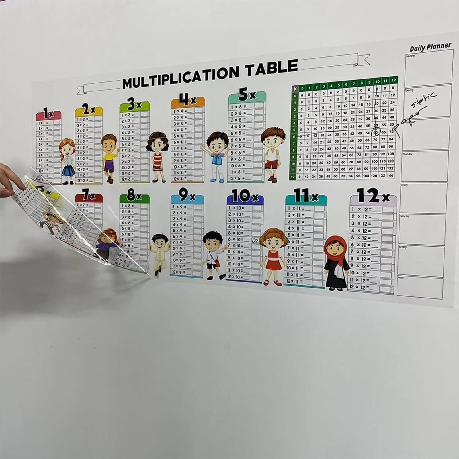 Tabla de Multiplicaciones Tabla de Multiplicar Pizarra Borrable Material | Herramientas Educativas para Niñas Adolescentes Niños en Casa y Aula Escolar