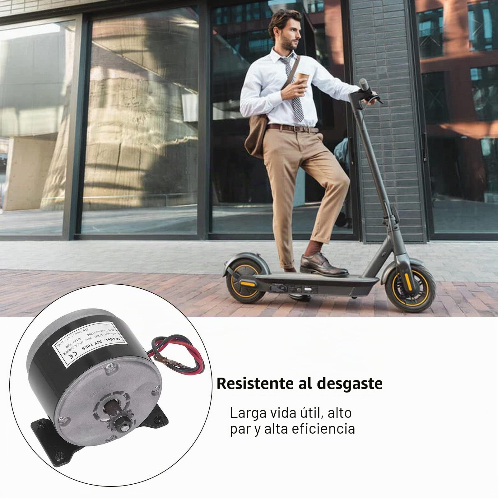 BuyWeek Motor Eléctrico de Reducción de Engranajes Reductor de Motores CC Cepillado, MY1025 12V 250W 28A 2750rpm de Aluminio para Scooter Eléctrico