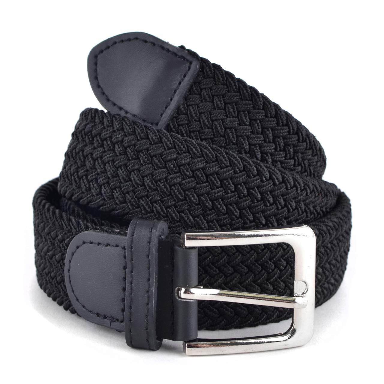 Umo Lorenzo Stretch Braided Woven Belts without Holes, Elastic Casual Belts for Men and Women