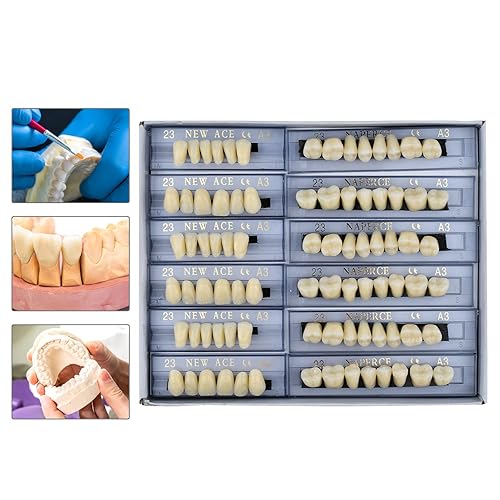 Miniatura 7 de 168 piezas dentales de resina sintética dentales dentales 3 juegos de dientes falsos 23 A3 sombra superior inferior dental para dientes de terror de