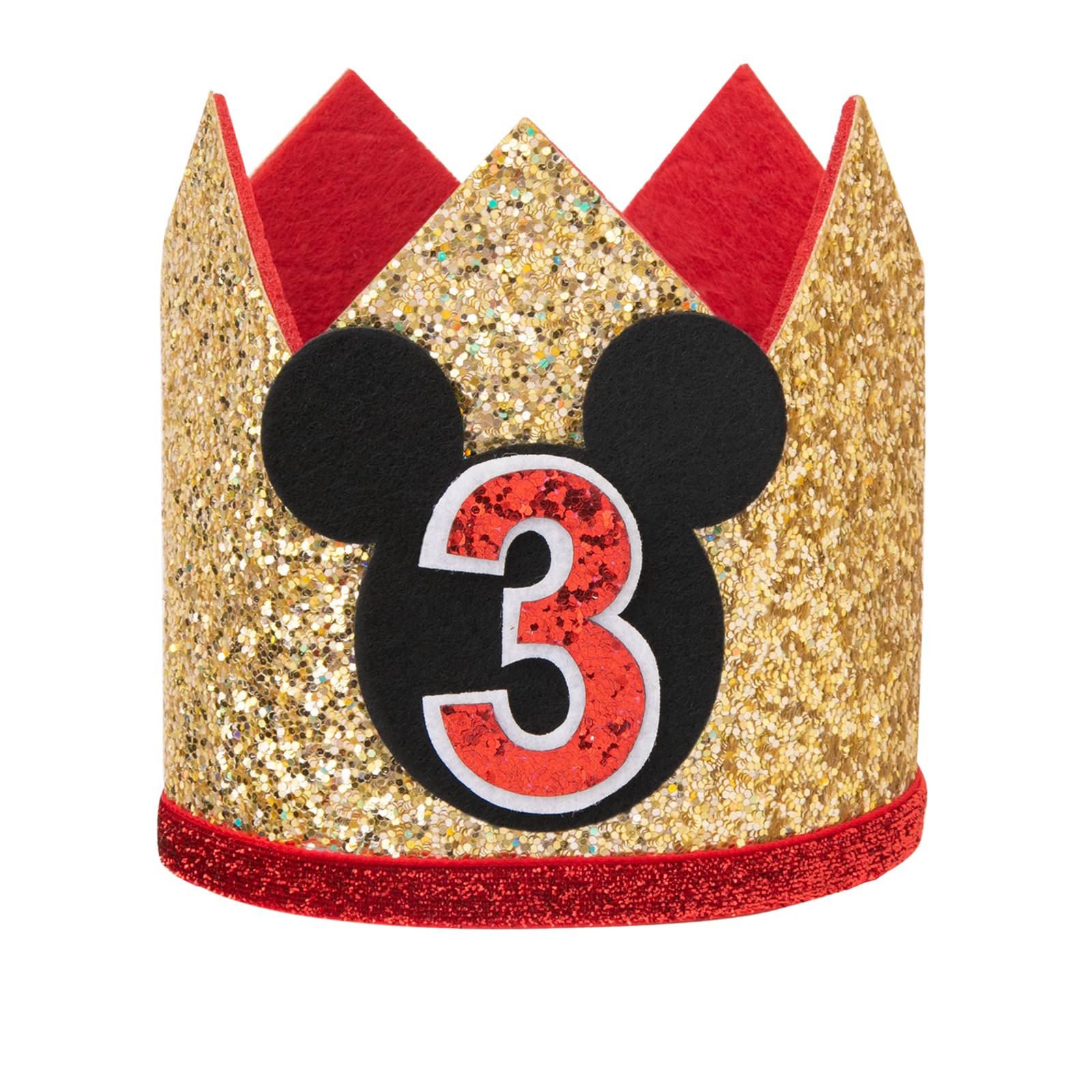 CHuangQi 3rd Birthday Party Glitter Hat for Boys & Girls, 3 Theme Party Crown, Birthday Photo Props,Variety of Style (3rd-1)