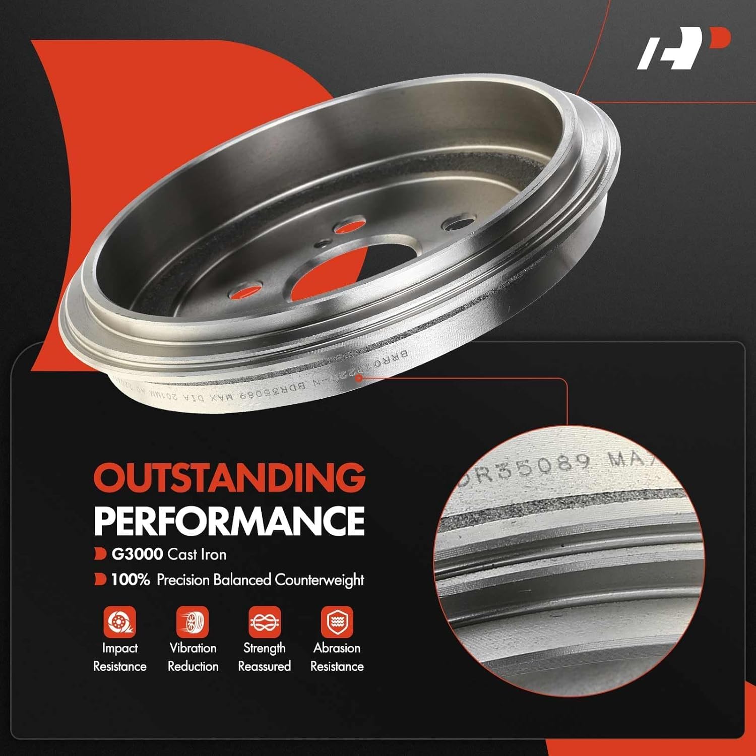 A-Premium Rear Brake Drums and Shoes Set Compatible with Toyota Corolla 2003-2008, Celica 2000-2005, Prius 2004-2008, 6-PC Set