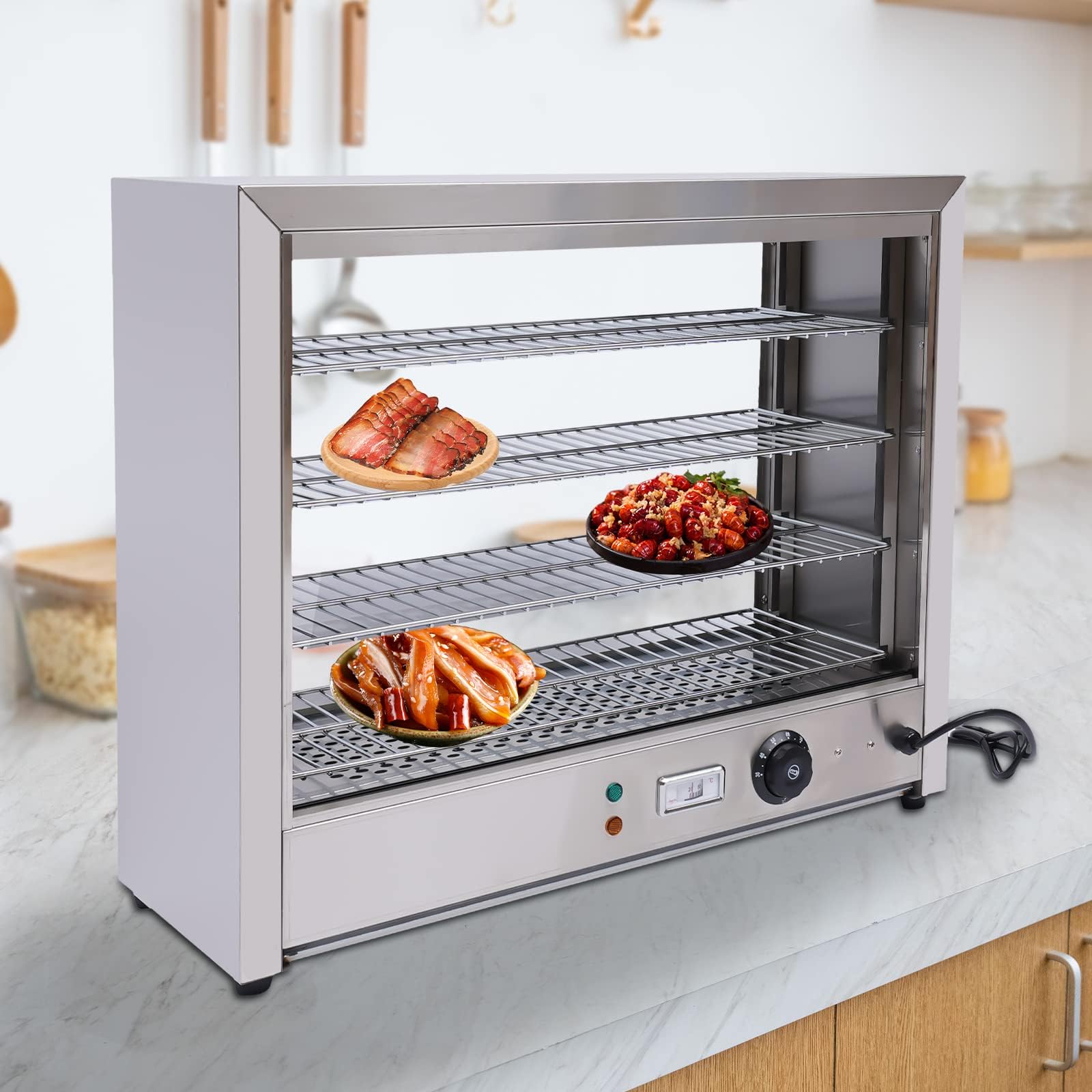 Vetrina riscaldata commerciale con controllo della temperatura per il buffet e la ristorazione