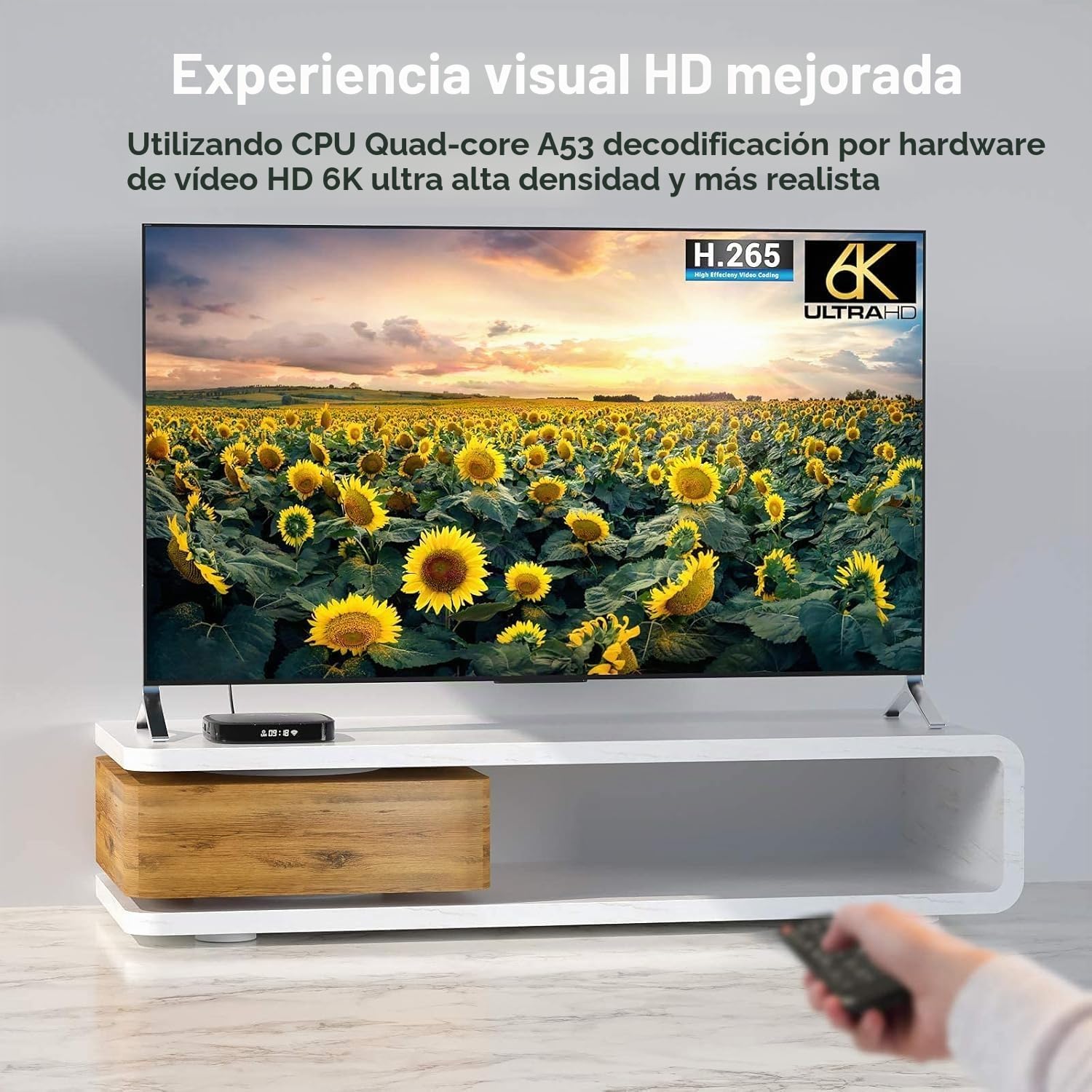 IDEALROYAL Android 10.0 TV Box, Boîtier Android TV 4 Go RAM 128 Go ROM RK3318 Quad-Core WiFi 2.4 GHz 5.0 GHz 4K HD BT5.0
