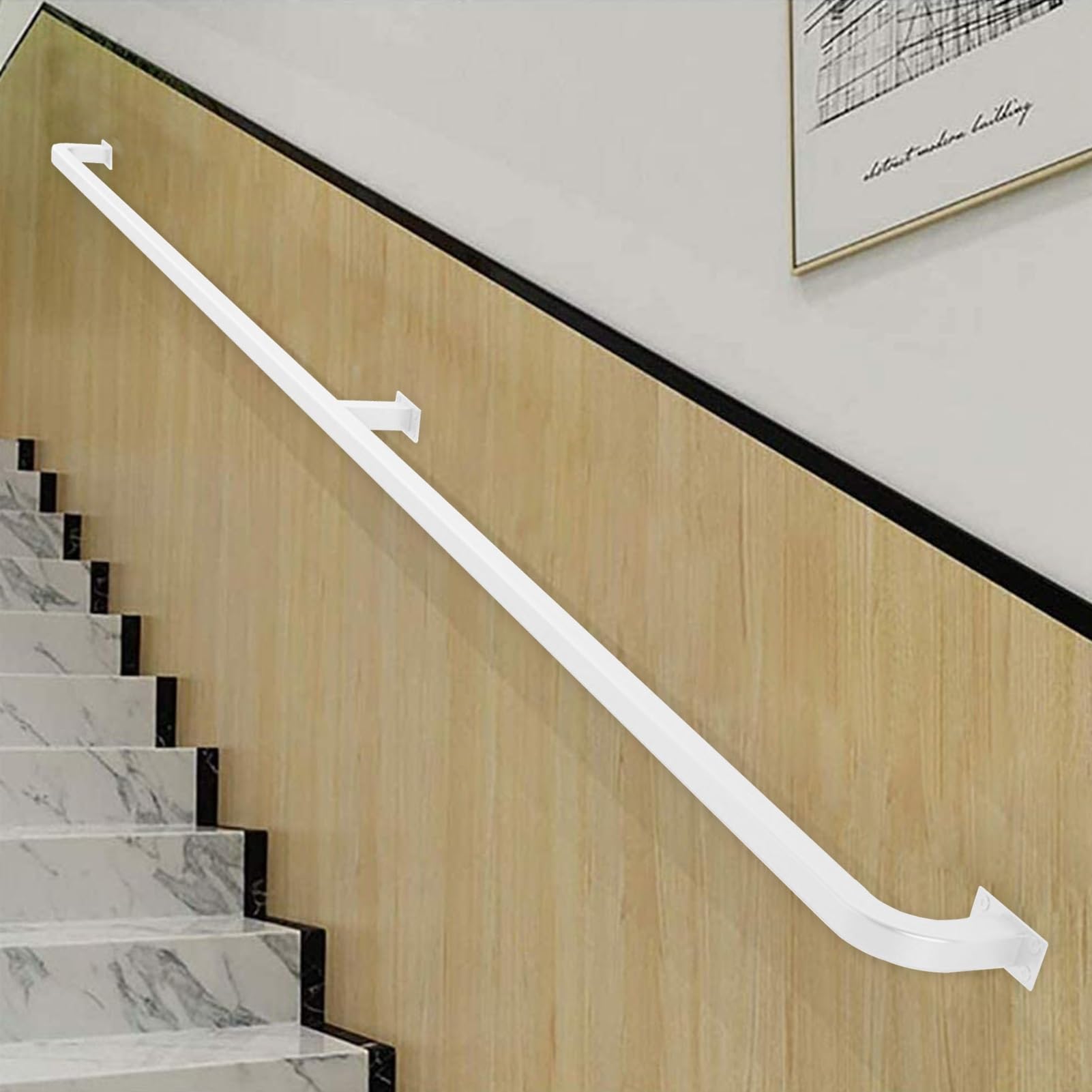 Balustres de sécurité pour bar et loft en métal blanc ajustable de 1m à 6m