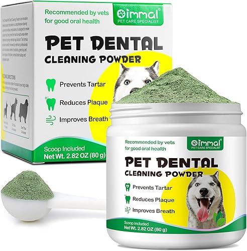 Miniatura 1 de Polvo de limpieza de dientes para perros, polvo dental para perros, ambientador de aliento de perro en polvo con probióticos para mal aliento,