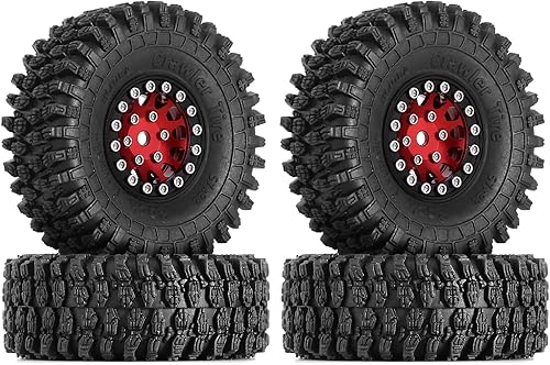 Miniatura 7 de INJORA 1.0 Beadlock Wheel S5 - Neumáticos adhesivos súper suaves para TRX4M Axial AX24 SCX24 FCX24 Enduro24 Enduro24 Upgrade, 2.244 x 0.866 in