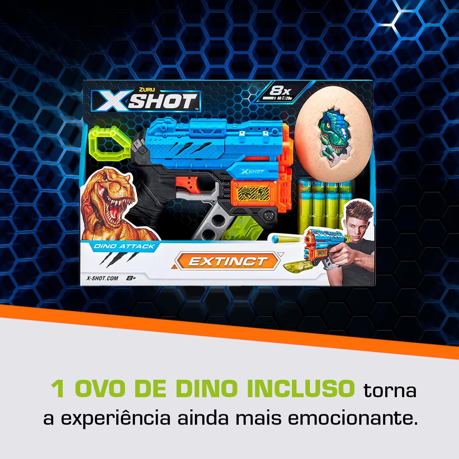 Candide, X-Shot, Lançador de Dardos, Dino Attack Extinct Azul