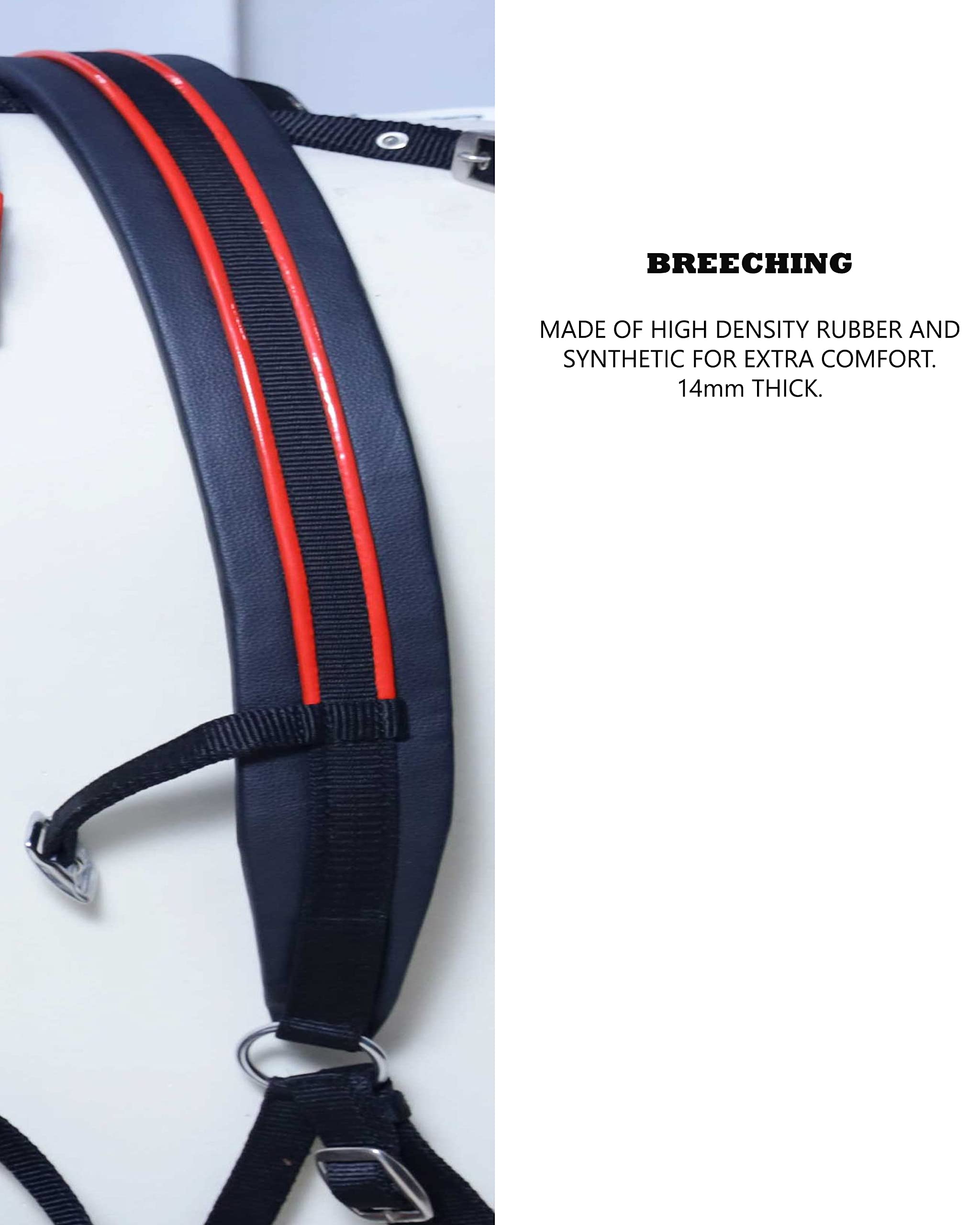 Harnais de conduite en nylon pour cheval Noir/rouge