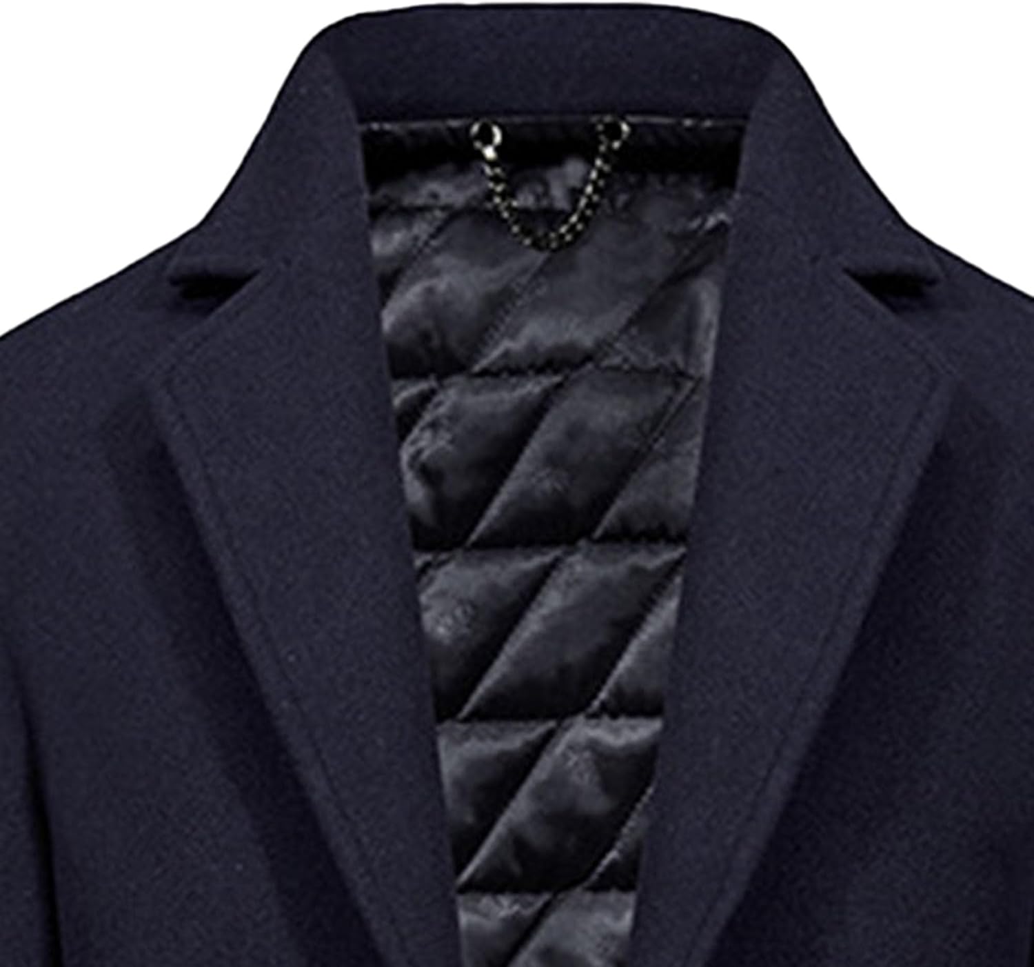 Mens Notch Lapel Trench Coat Single Breasted Wool Blend Pea Coat Casual Winter Long Overcoat With Pockets