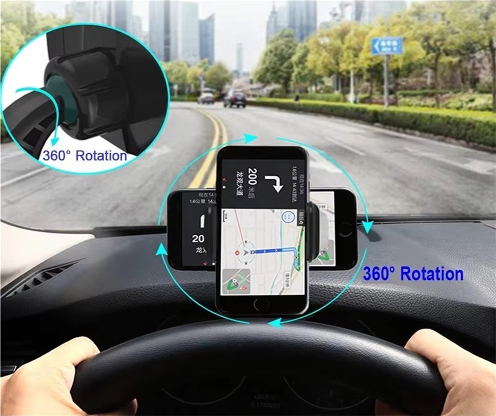 Per Iphone Universale Xmxczkj Auto Telefono Cruscotto Clip Supporto Cellulare Universale Auto GPS Supporto Porta Cellulare Auto(Black-LX20)