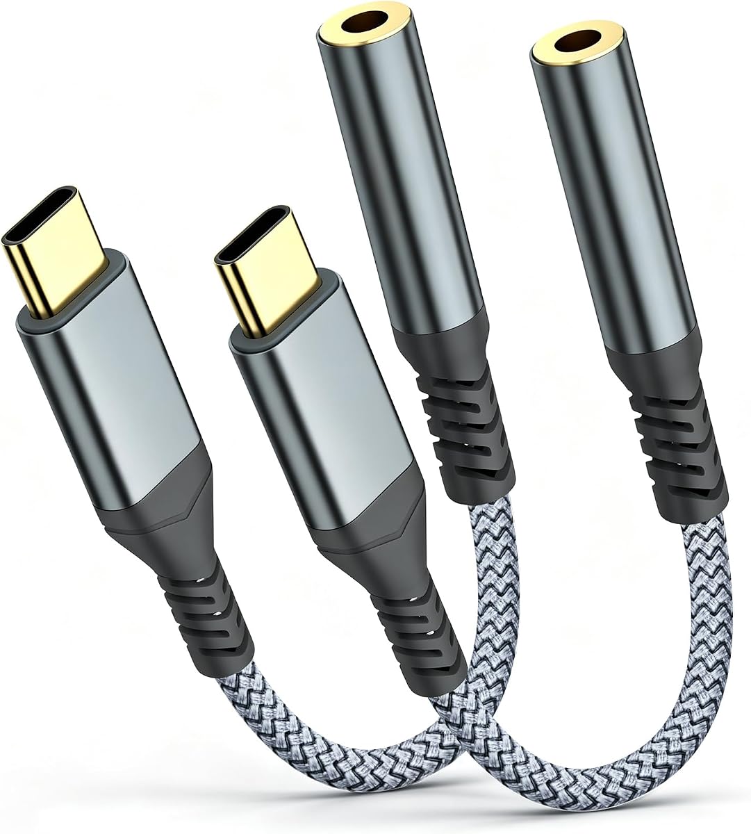 USB C to 3.5mm Audio Headphone Adapte (2 Pack)