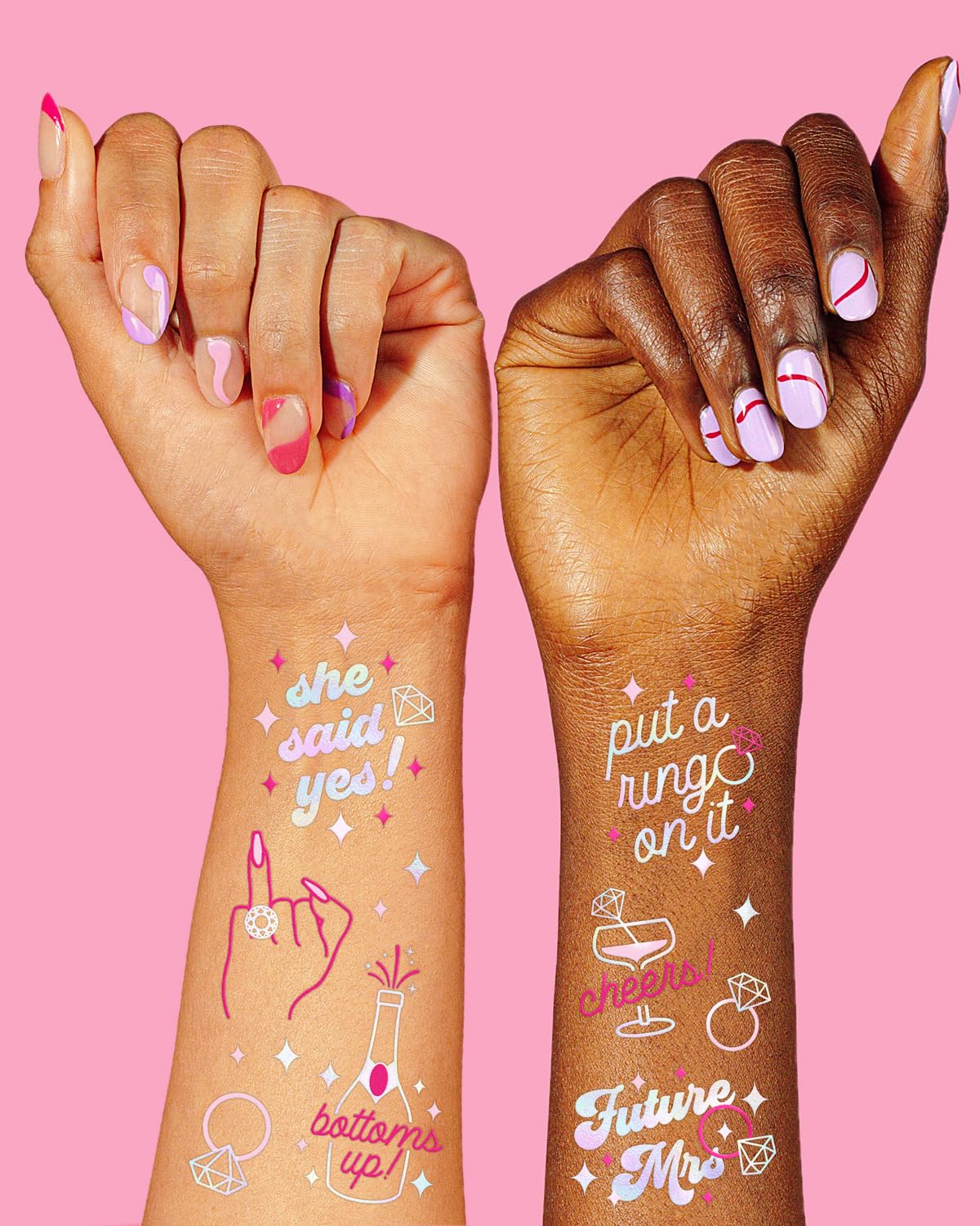 xo, Fetti Bride's Ring Finger Tattoos - Foil Styles | Bachelorette Party Decoration, Bridesmaid Favor, Bride to Be Gift + Bridal Shower Supplies