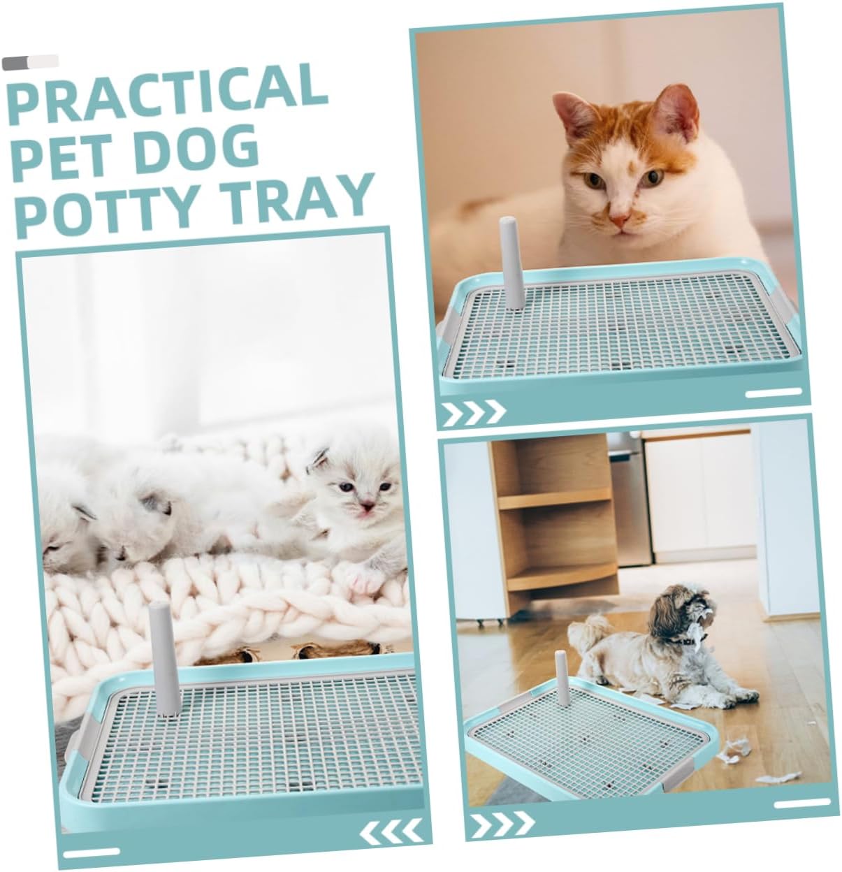 Yardwe 2pcs Dog Potty Tray for Toilet Training Splashproof Easy to Mesh Pet Toilet