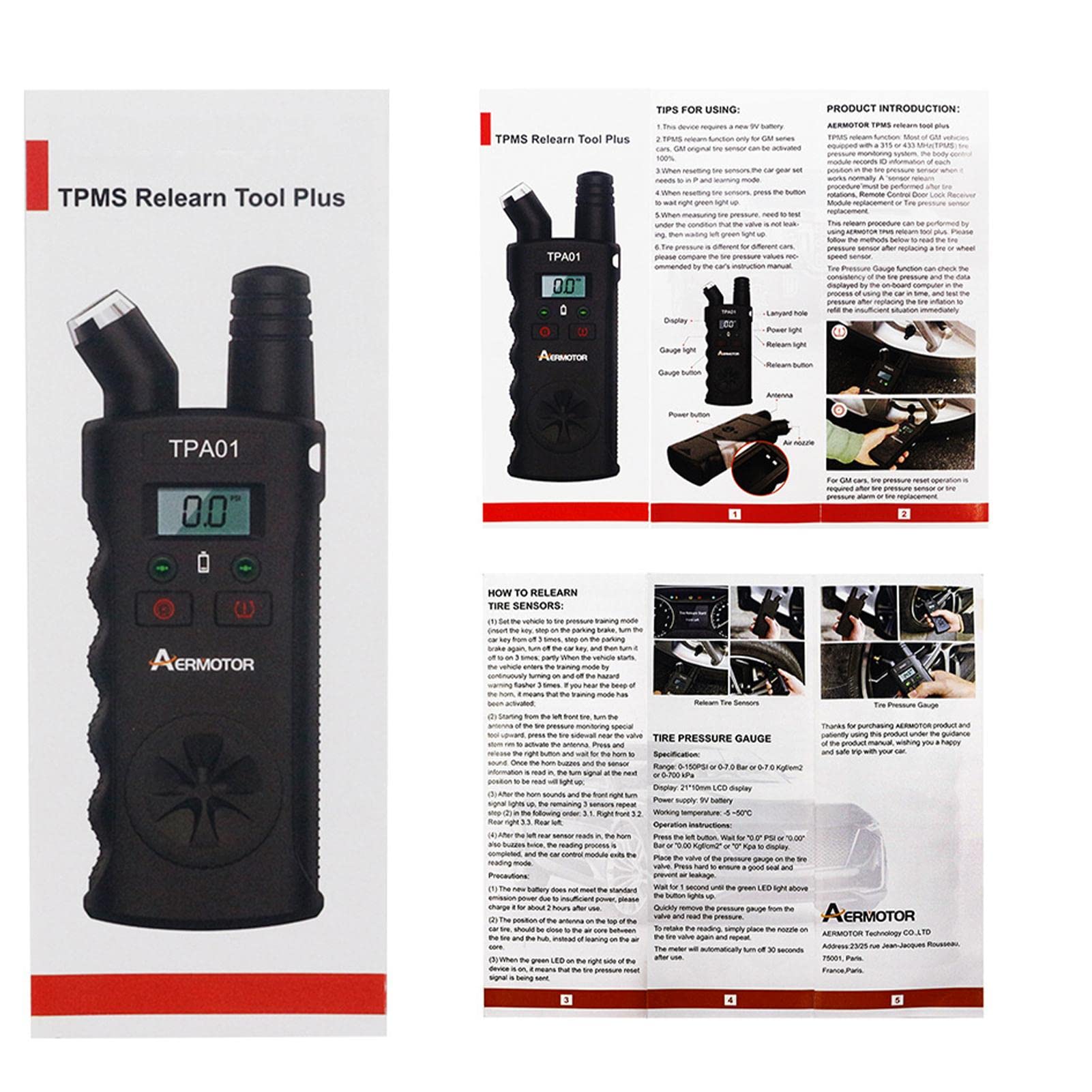 Keptfeet 5 TPA01 Strumento di riapprendimento,Strumento di | riapprendimento Manometro Digitale per Pneumatici TPA01 Plus - Strumento di attivazione del di monitoraggio Pneumatici
