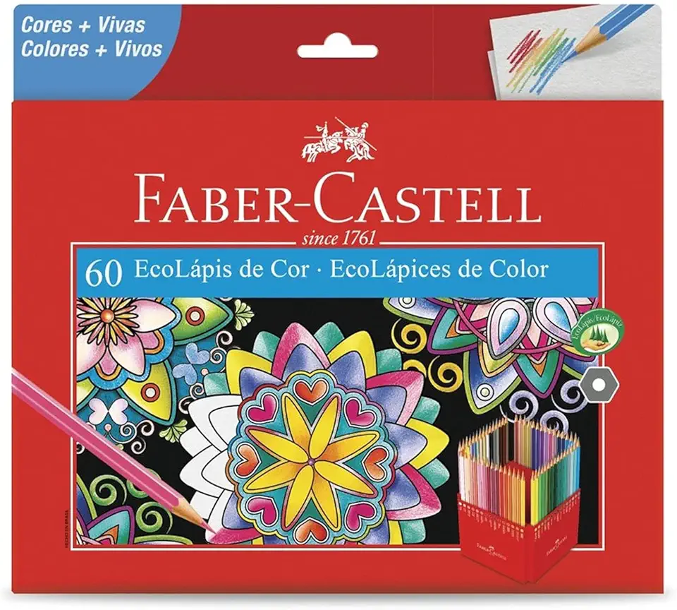 EcoLapis de Cor Faber-Castell 60 Cores, Faber-Castell, 120160G, Multicor