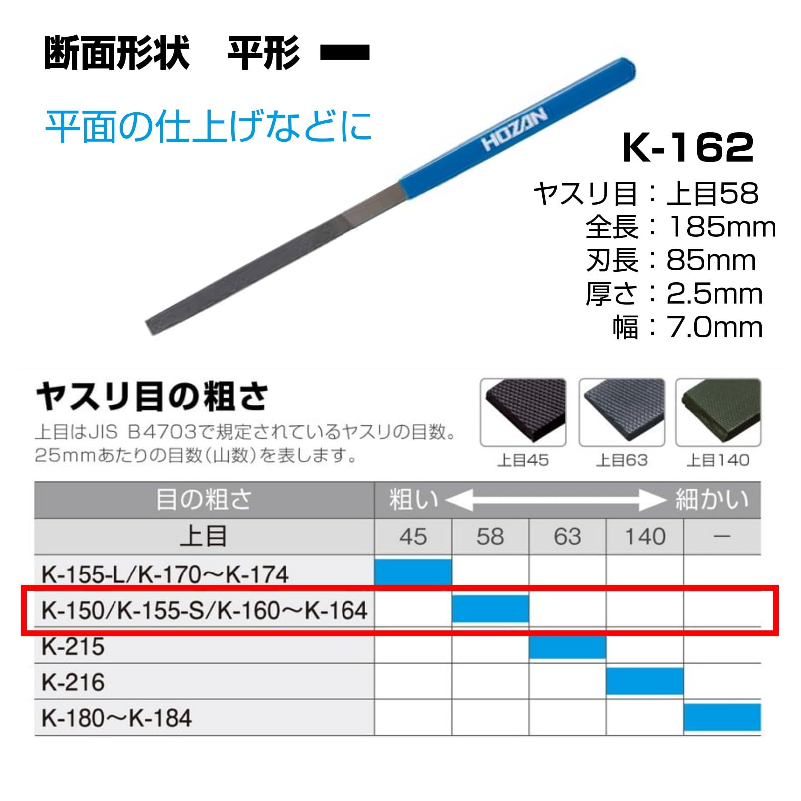 Hozan File Set, 5-Piece, k-155-s