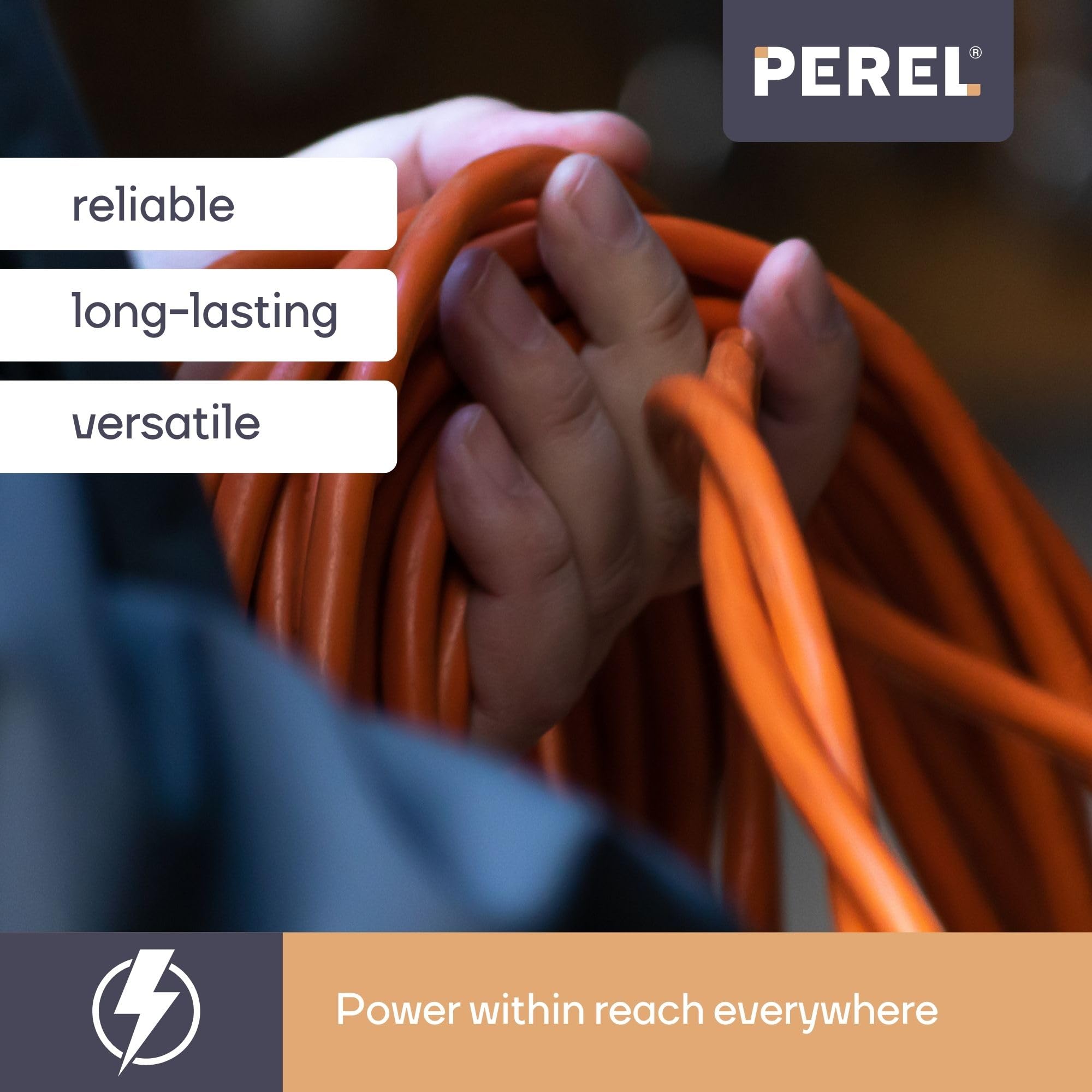 Perel Cavo di prolunga, H05VV-F 3G1.5, 40 m, 16 A/230 V, 3500 W, tipo E/F, per uso interno, PVC, arancione