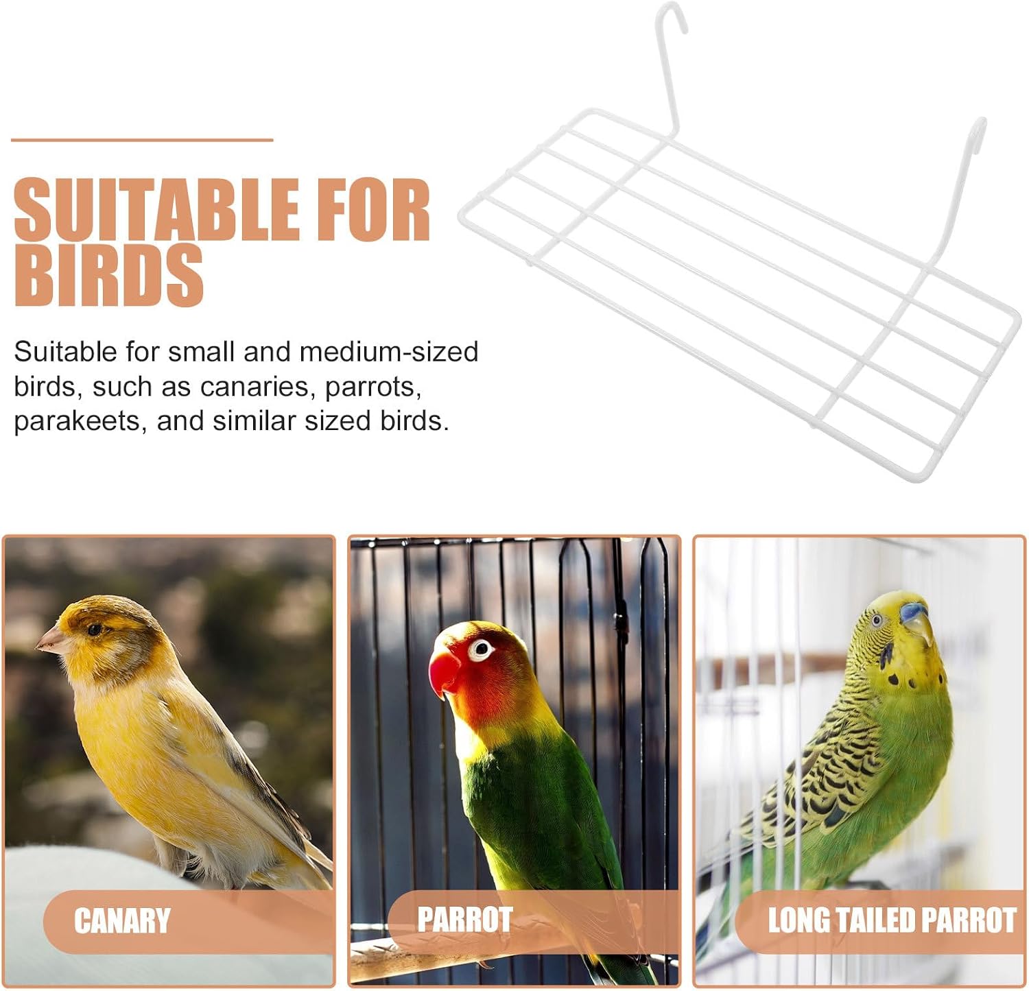 Mipcase 4 pcs Rectangular Parakeet Platform Bird Cage Accessories for Parrots and Cockatiels Ideal Bird Playstand and Perch for Home Use