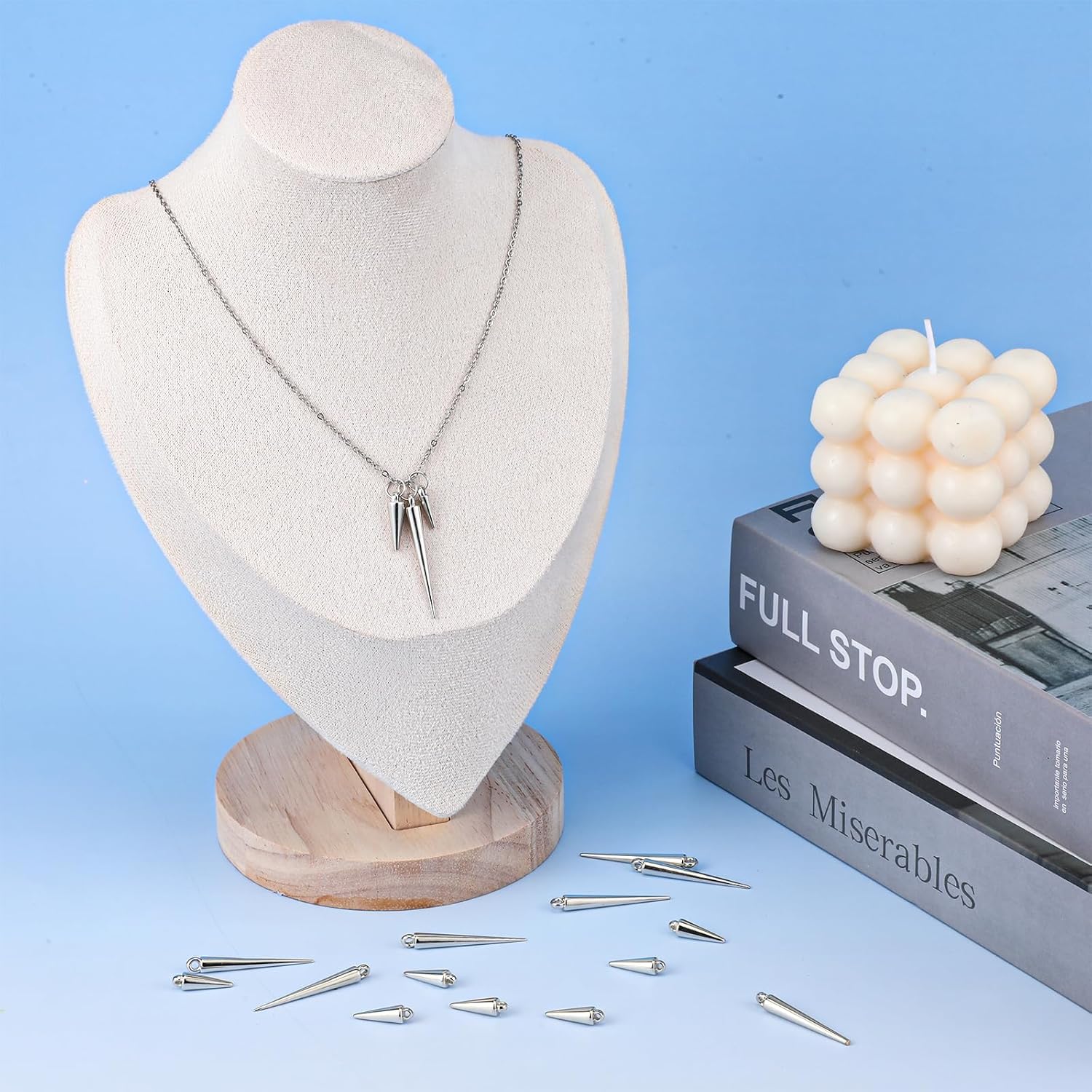 120 Pcs Cone Charms, Long Gothic Charms Silver Spikes Set for Jewelry Making Charms Women DIY Necklaces Bracelets Earring Crafting - Image 5