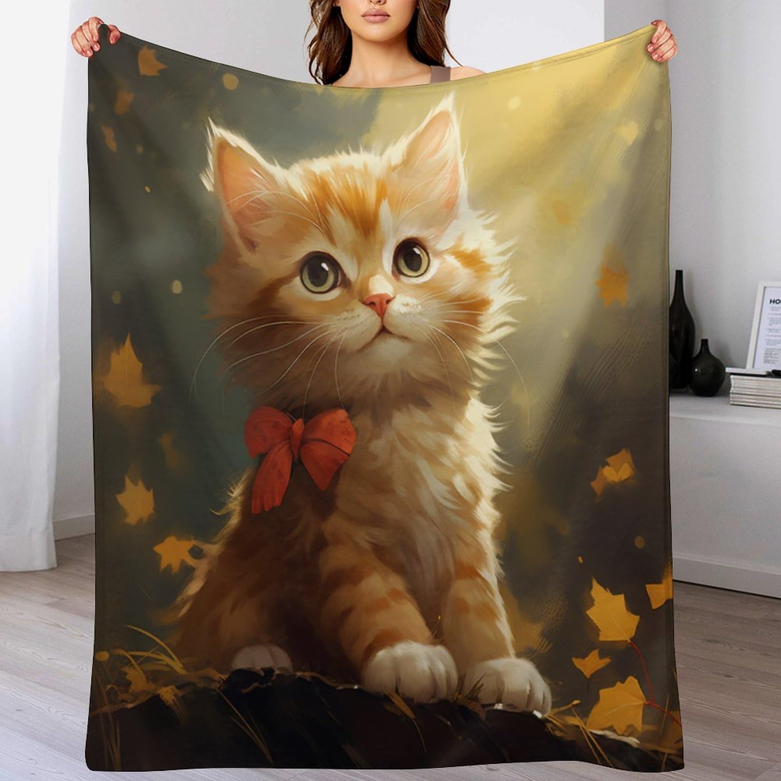 Couverture en flanelle chat pour soirées cocooning sur le canapé