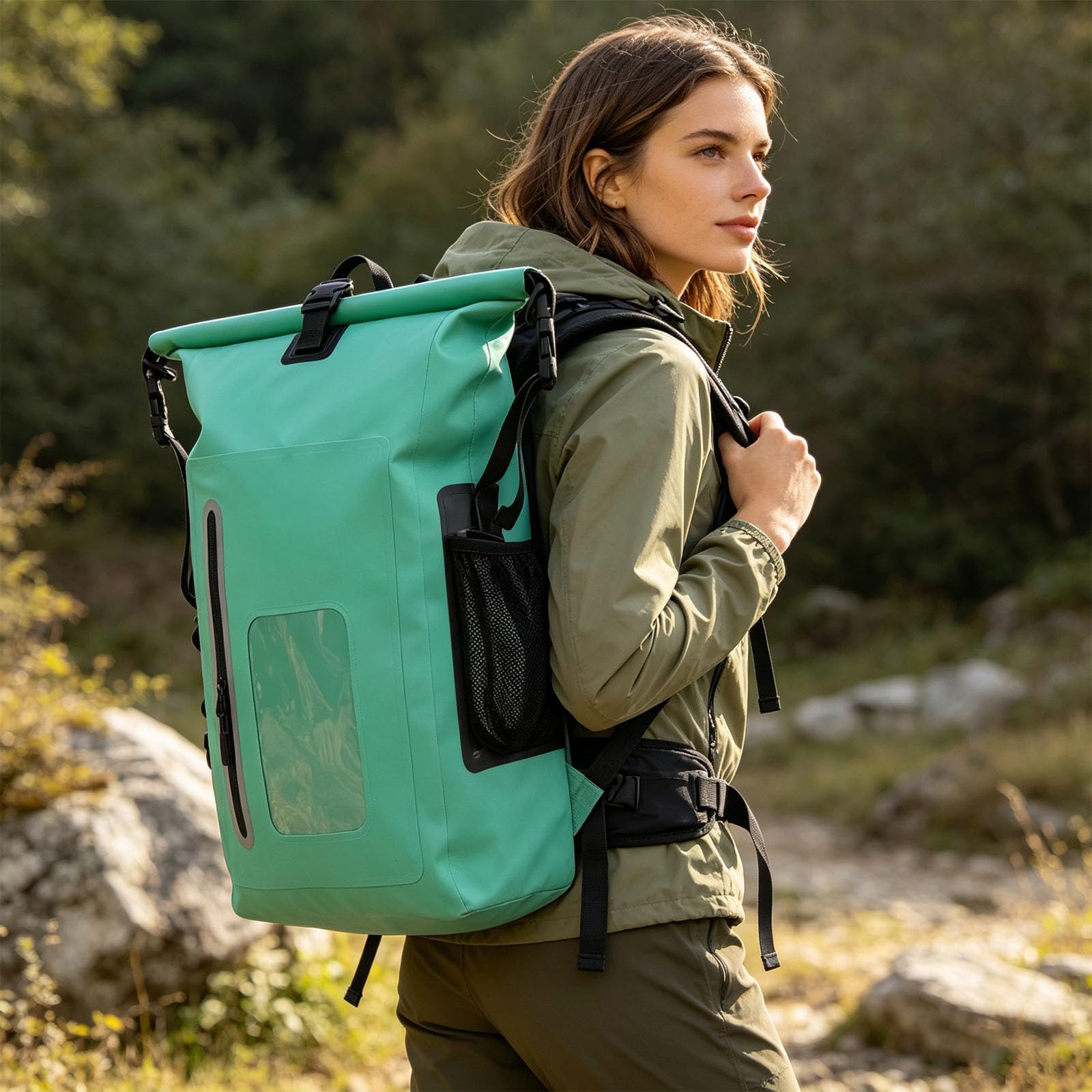 Dry Bags wodoodporny plecak 25 l dla mężczyzn i kobiet, wytrzymały, amortyzowany plecak turystyczny do pływania kajakiem, pływania łodzią, wiosłowania, wędkowania