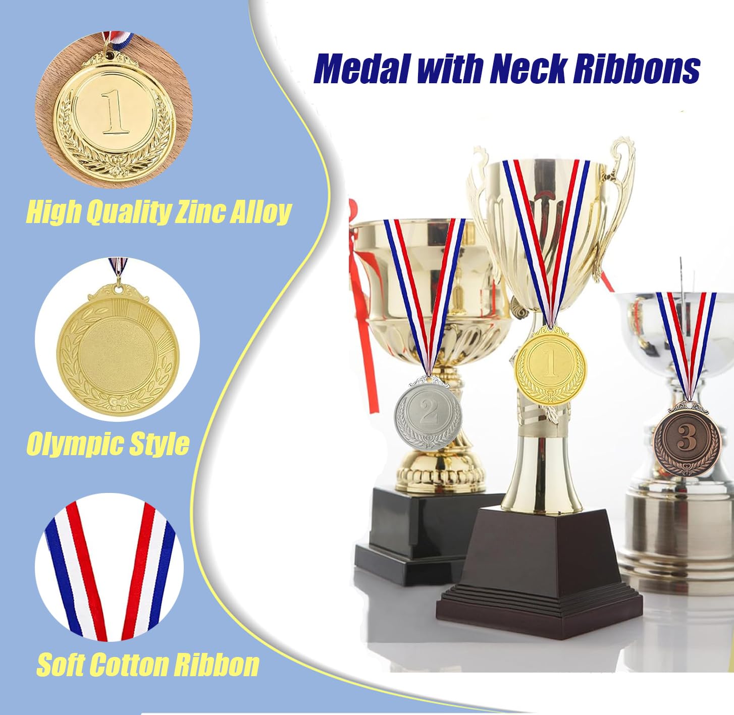 Medaglie Oro 12 Pezzi Per Bambini - Premi Per Sport E Competizioni Con