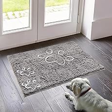 Muddy Mat® Original Dog Door Mat for Muddy Paws, Super Absorbent Microfiber, Non-Slip Washable Pet Rug, Quick Dry Chenille Entryway Carpet, Machine Washable Indoor Outdoor mat, Dark Purple 24"x35"