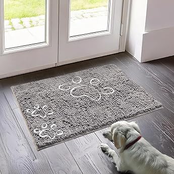 Muddy Mat® Original Dog Door Mat for Muddy Paws, Super Absorbent Microfiber, Non-Slip Washable Pet Rug, Quick Dry Chenille Entryway Carpet, Machine Washable Indoor Outdoor mat, Dark Purple 24"x35"
