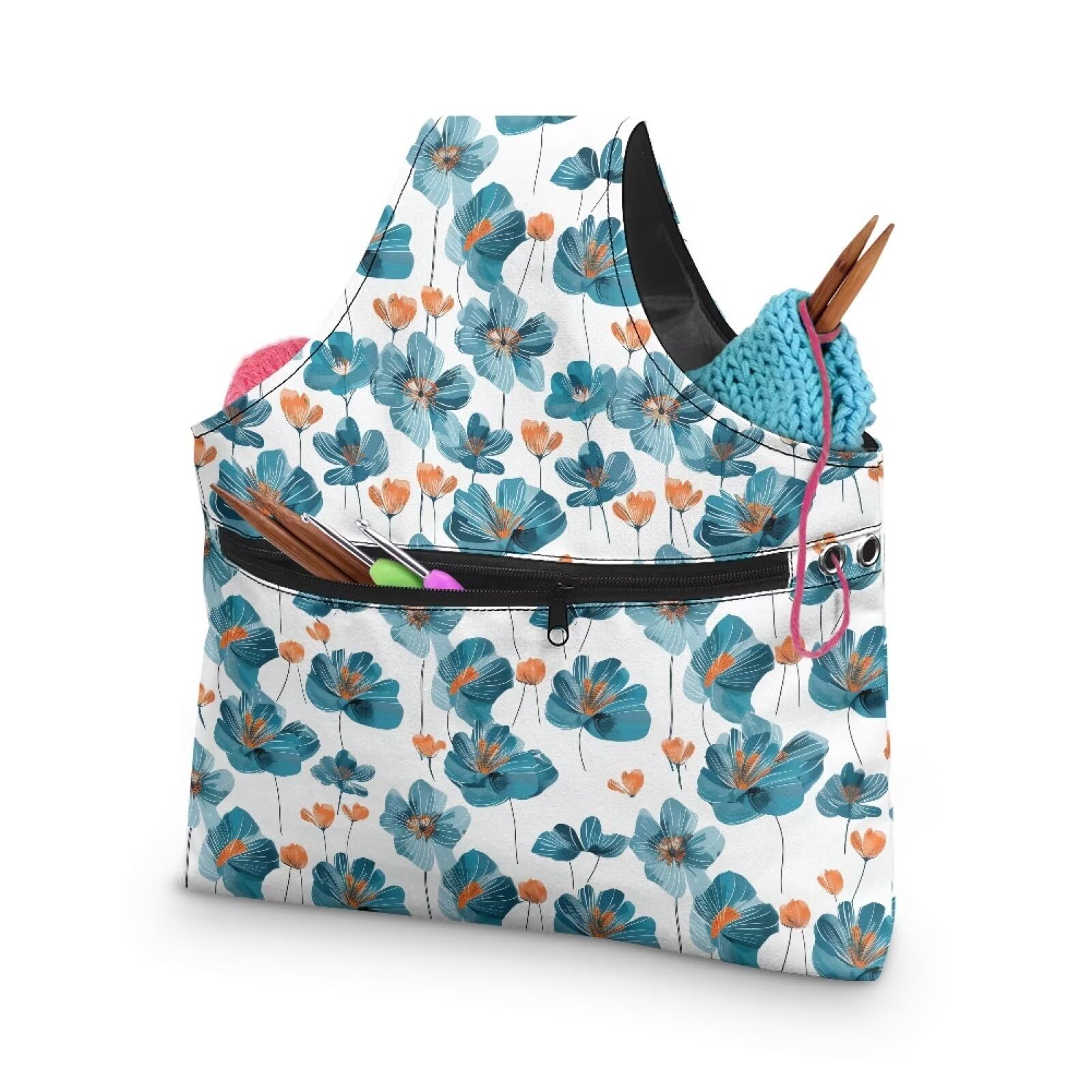 Flower Yarn Bags with Holes for Crochet for Women Knitting Yarn Storage Bag Organizer Large Crochet Organizers and Storage Lightweight Knitting and Crochet Supplies