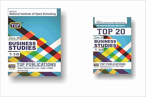 TOP NIOS Class 12 Business Studies 319 Guide + TOP 20 Most Important Question Answers (Mini Book) - Set of 2 Books