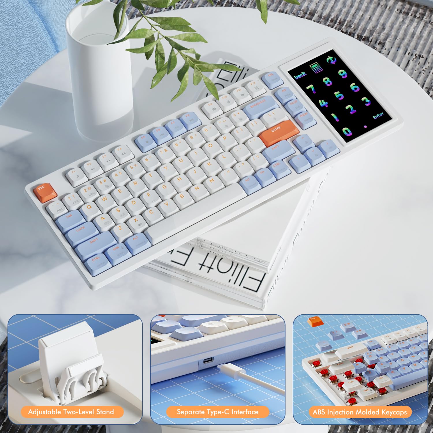 AJAZZ AKP815 Teclado mecânico de perfil baixo 75% com tela