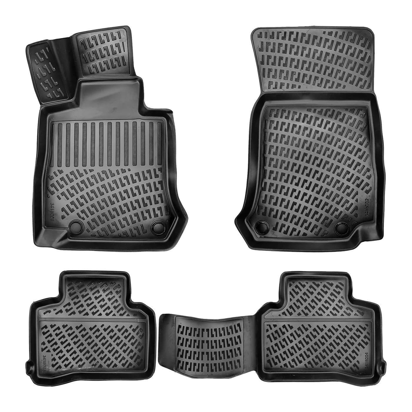 3D Gummimatten Set für Mercedes EQC Baujahr ab 2019 | Extra Hoher 5cm Rand Allwetter Auto Fussmatten I TPE Geruchlos rutschfest Fußmatten Zubehör