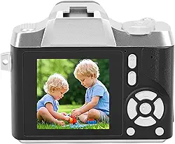 Zopsc Câmera Digital, Câmera de Vlogging Com Foco Automático de 48 MP Com Zoom de 18x e Estabilização Eletrônica de Imagem, Câmera Compacta de Apontar e Disparar para Viagens de (Preto)