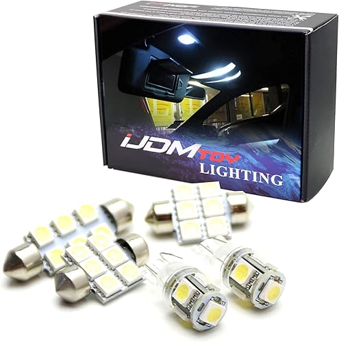 ijdmtoy Premium SMD LED luces interior del paquete Combo para 2011-up Mazda 2, Xenon Blanco