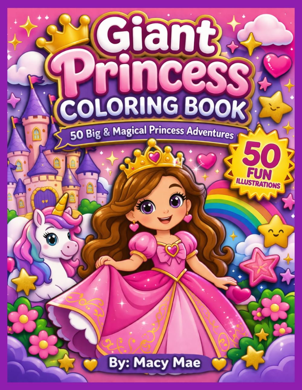 Giant Princess Coloring Book: Princess Coloring Book for Girls Ages 4-8 (Giant Coloring Book)