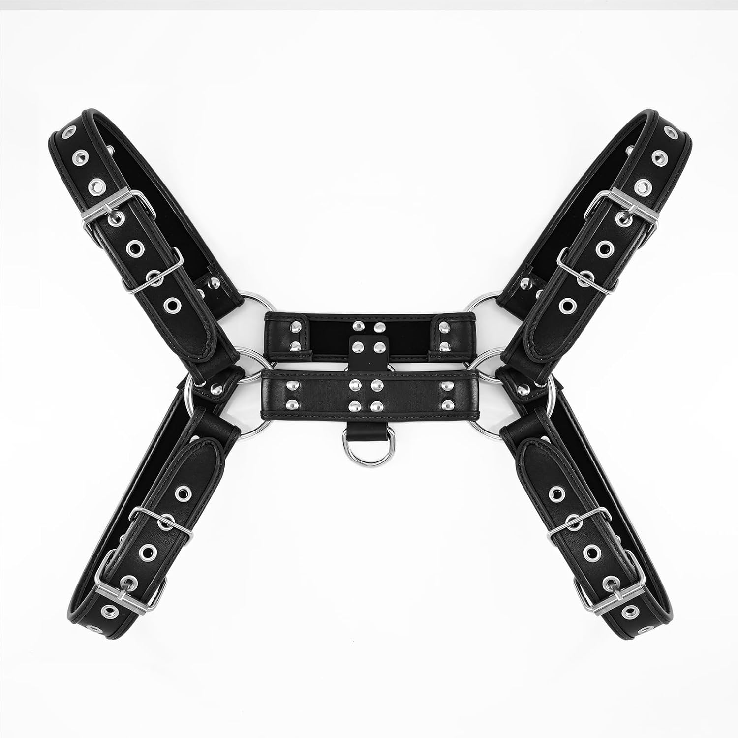 Men‘s Leather Body Chest Harness PU Suspenders Shoulder Belt Strap Adjustable Buckle Cosplay Garter Belt