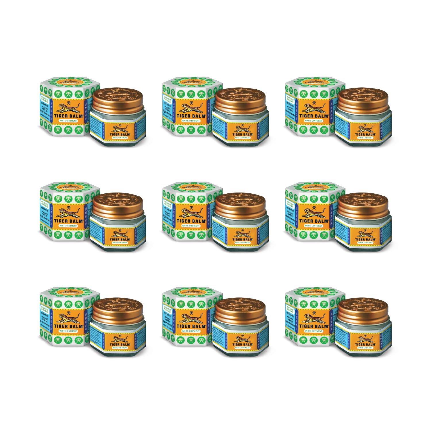 Tiger Balm White Ointment | 9ml each | Pack of 9 | Ayurvedic Pain Relief Balm | for Fast Effective Relief from Headache, Stuffy Nose, Nasal Congestion | Combo Pack (B0D9248X24) Amazon Price History, Amazon Price Tracker