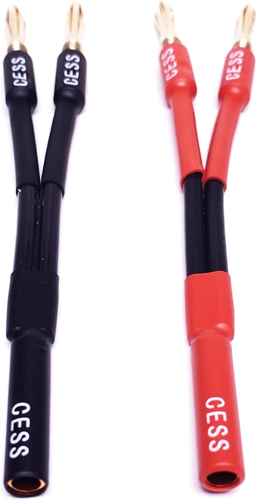 CESS141 Banana Plug Cable Splitter 1in 2Out, 2 Pack