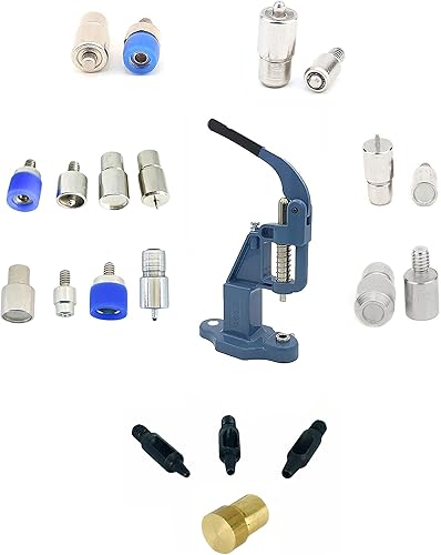 Hobby Trendy Juego de prensa manual con perforadores, troqueles esenciales para botones a presión, ojales, ojales, remaches (rosa)