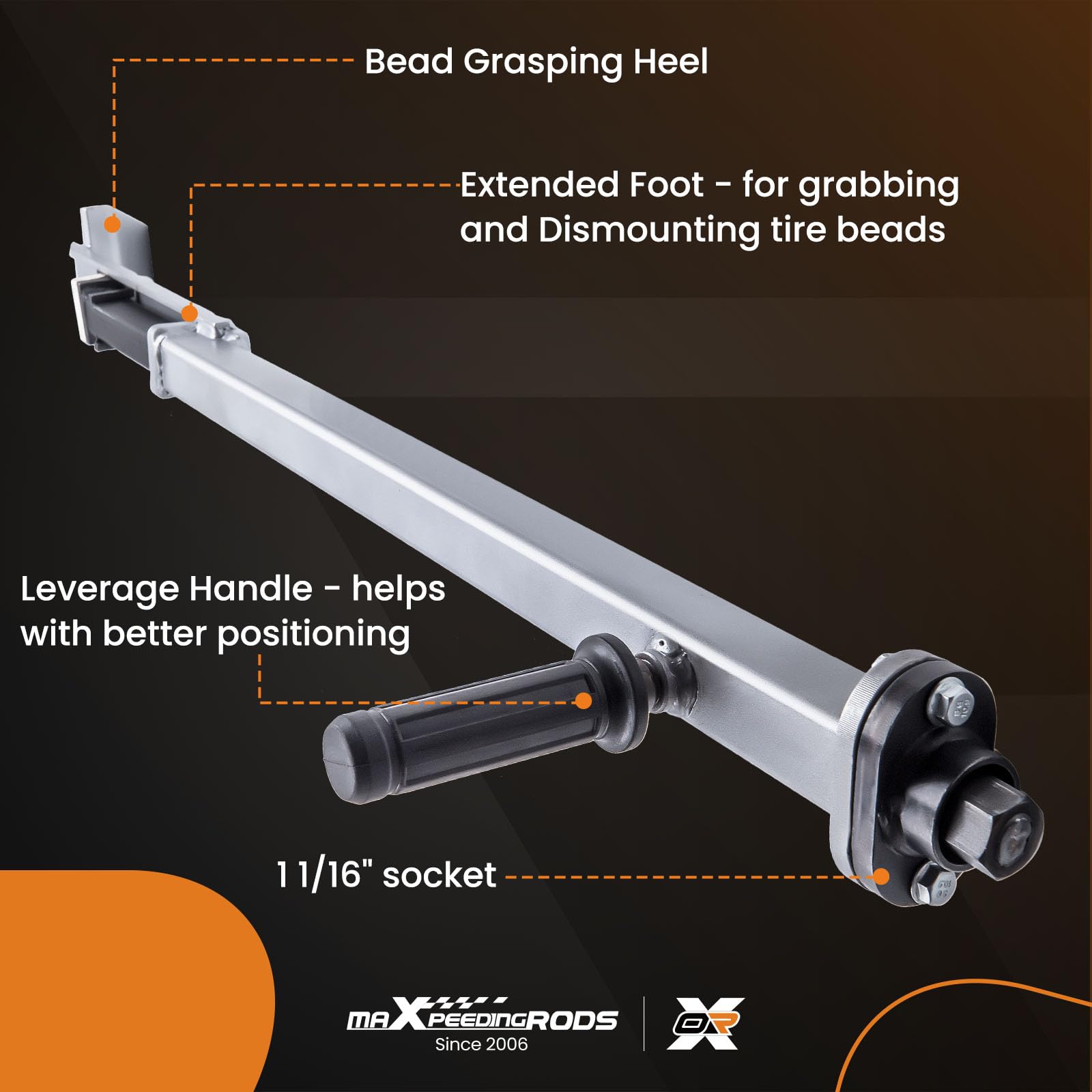 maXpeedingrods Getriebene Reifen Mount Demount Tool für 10" bis 24" ATV Reifengröße LKW, Pneumatisches Handgeführtes Schlagwerkzeug Reifendemontagewerkzeug