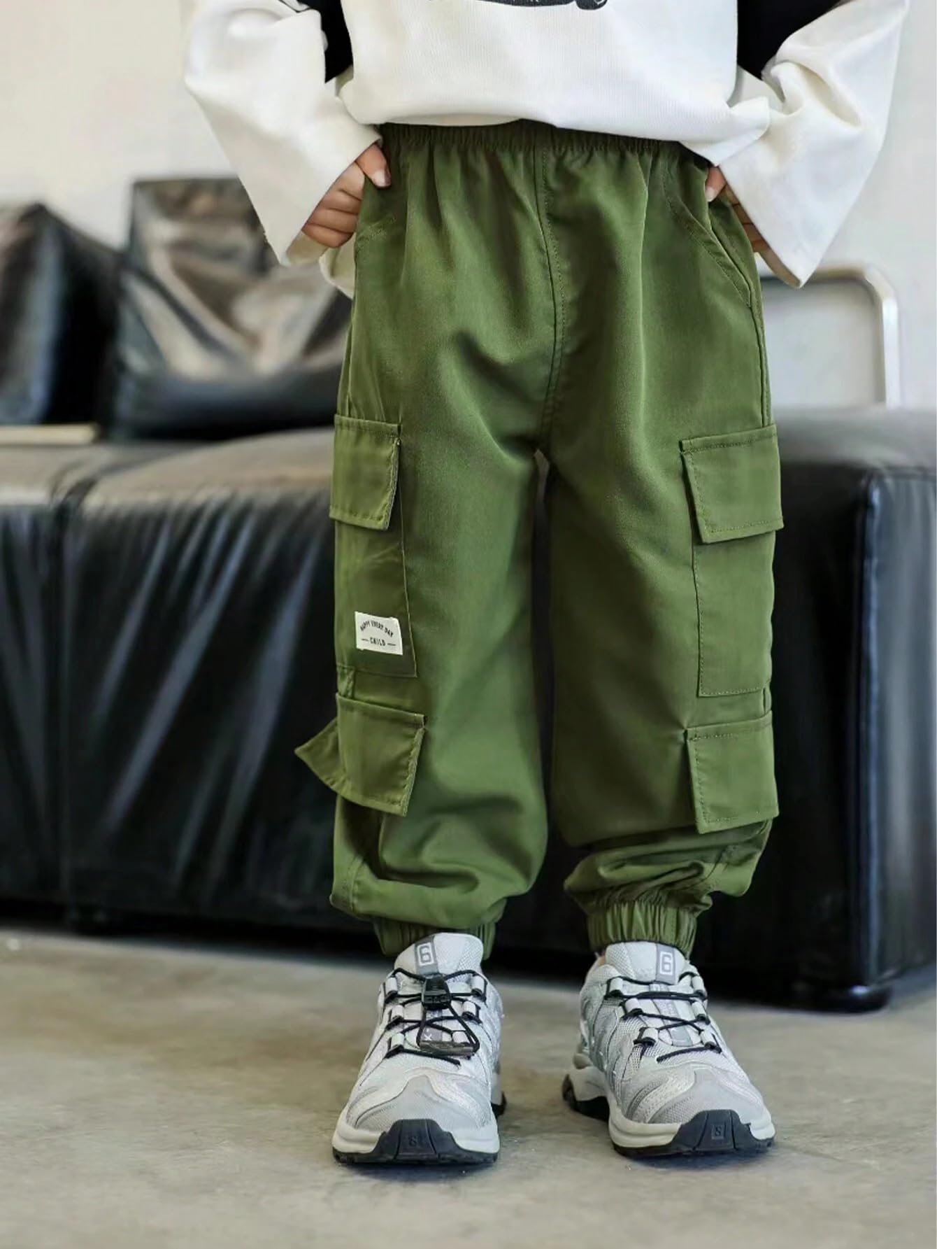 TAGAS Cargohose für Jungen und Jungen, Seitentasche, Cargohose, normale schmale Cargohose für Kinder, entspannte Hose, Hose für Jungen, lockere bequeme Cargohose, Jungen-Jogger