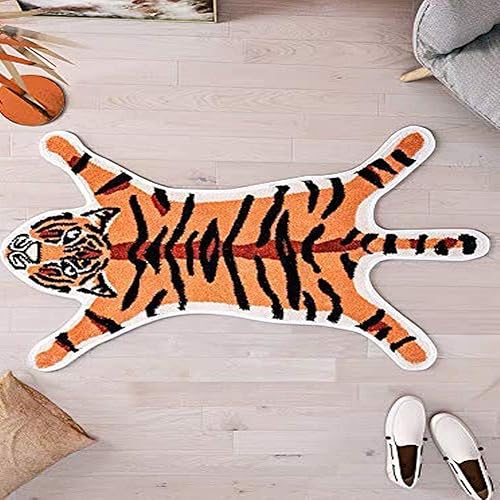 Miniatura 2 de Tapete con estampado de tigre para baño, tapete antideslizante de tigre, tapete absorbente para la bañera para decoración del hogar pequeño,